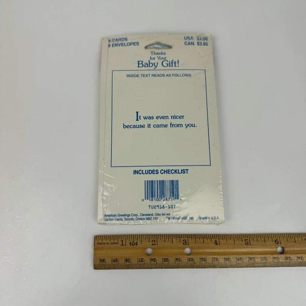 Vtg Sealed Thanks for the Baby Gift Forget me Not American Greetings Cards READ